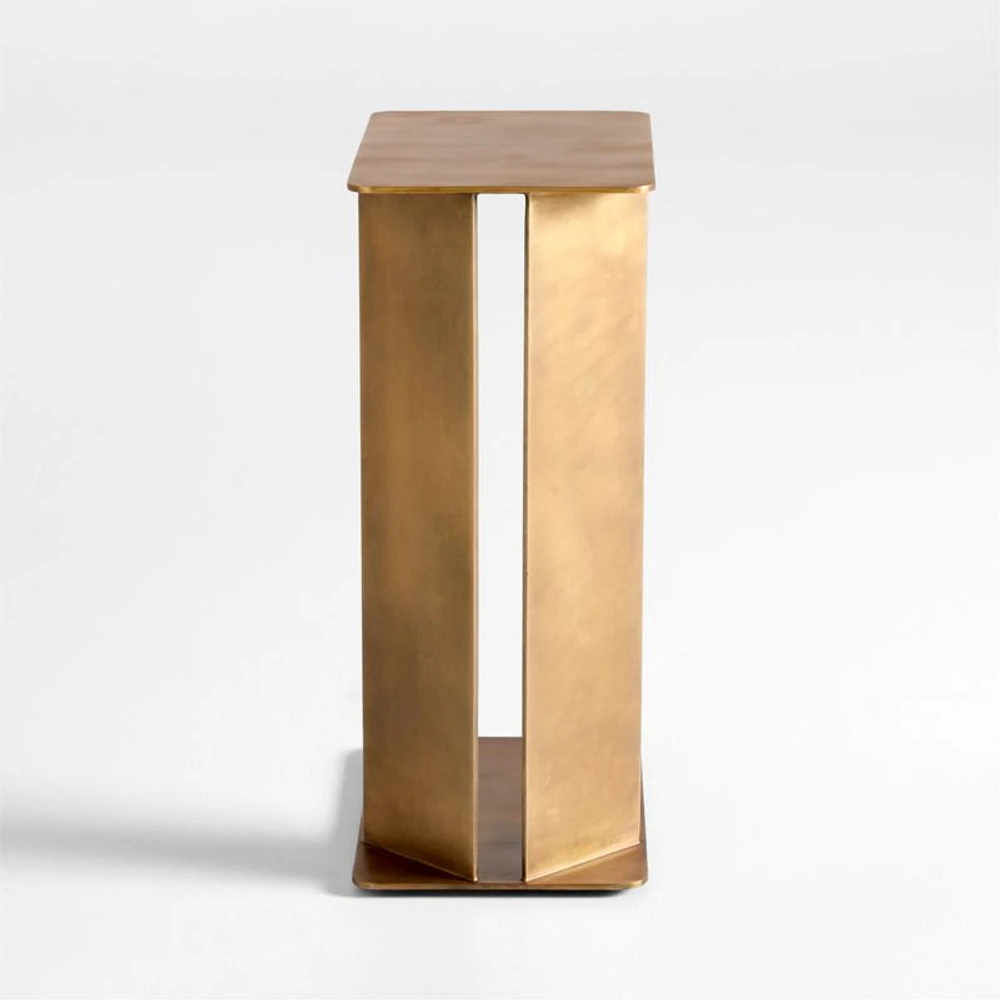 Cruz Burnished Brass Steel Rectangular C Table