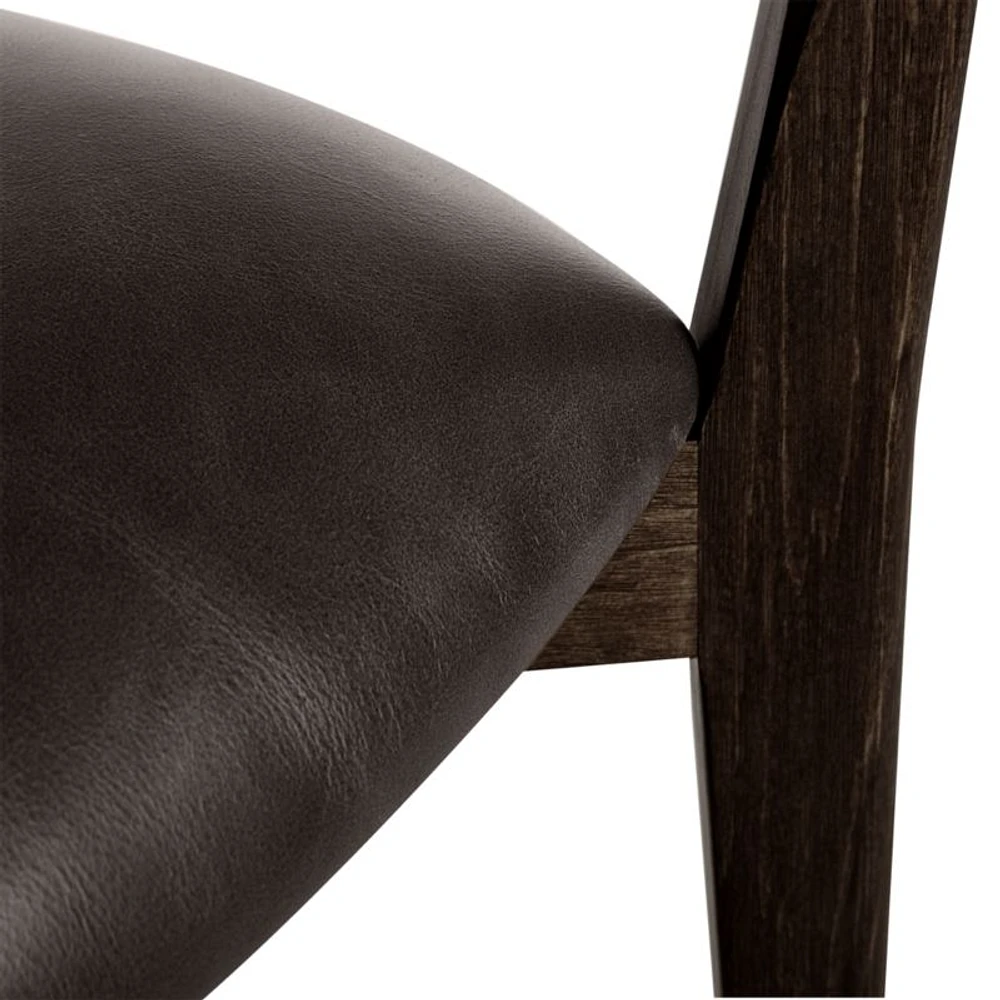 Cullen Dark Stain Granite Round Back Dining Chair