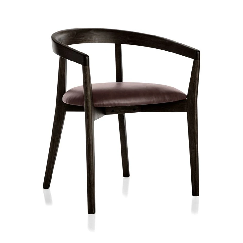 Cullen Dark Stain Merlot Round Back Dining Chair