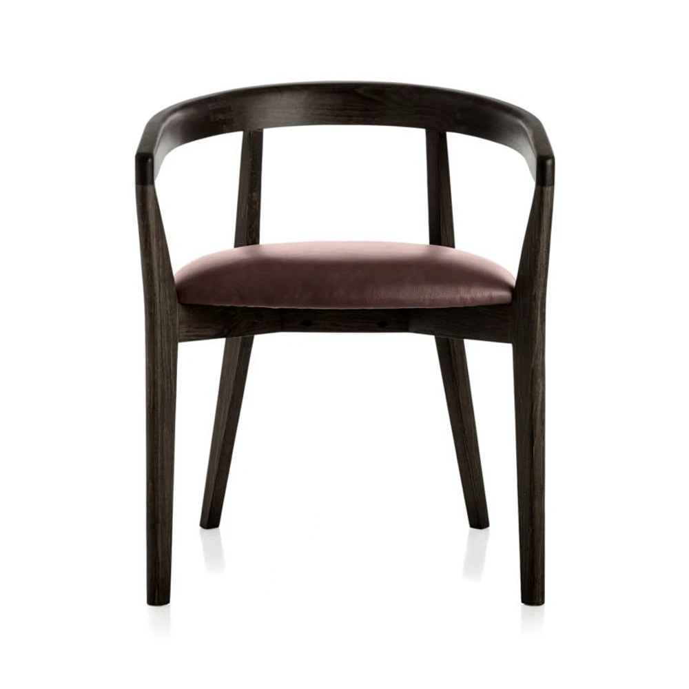 Cullen Dark Stain Merlot Round Back Dining Chair