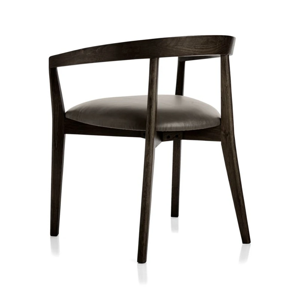 Cullen Dark Stain Saddle Round Back Dining Chair
