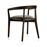 Cullen Dark Stain Saddle Round Back Dining Chair