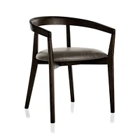 Cullen Dark Stain Saddle Round Back Dining Chair
