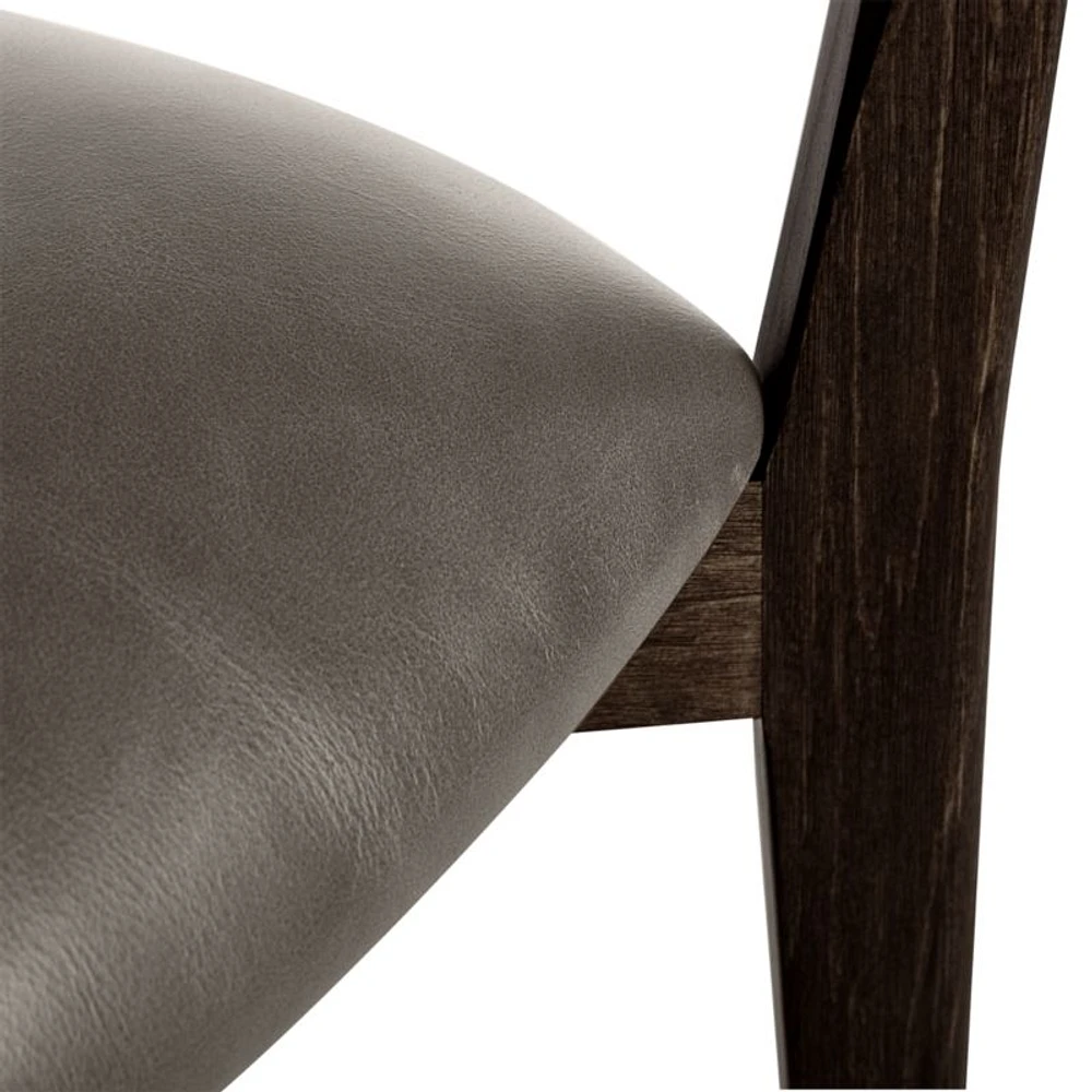 Cullen Dark Stain Saddle Round Back Dining Chair