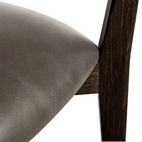 Cullen Dark Stain Saddle Round Back Dining Chair