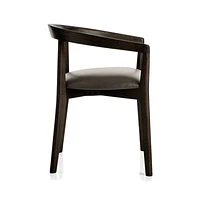 Cullen Dark Stain Saddle Round Back Dining Chair
