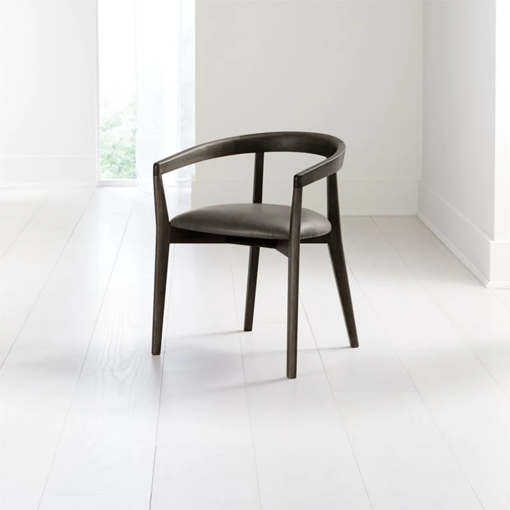 Cullen Dark Stain Saddle Round Back Dining Chair