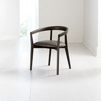 Cullen Dark Stain Saddle Round Back Dining Chair