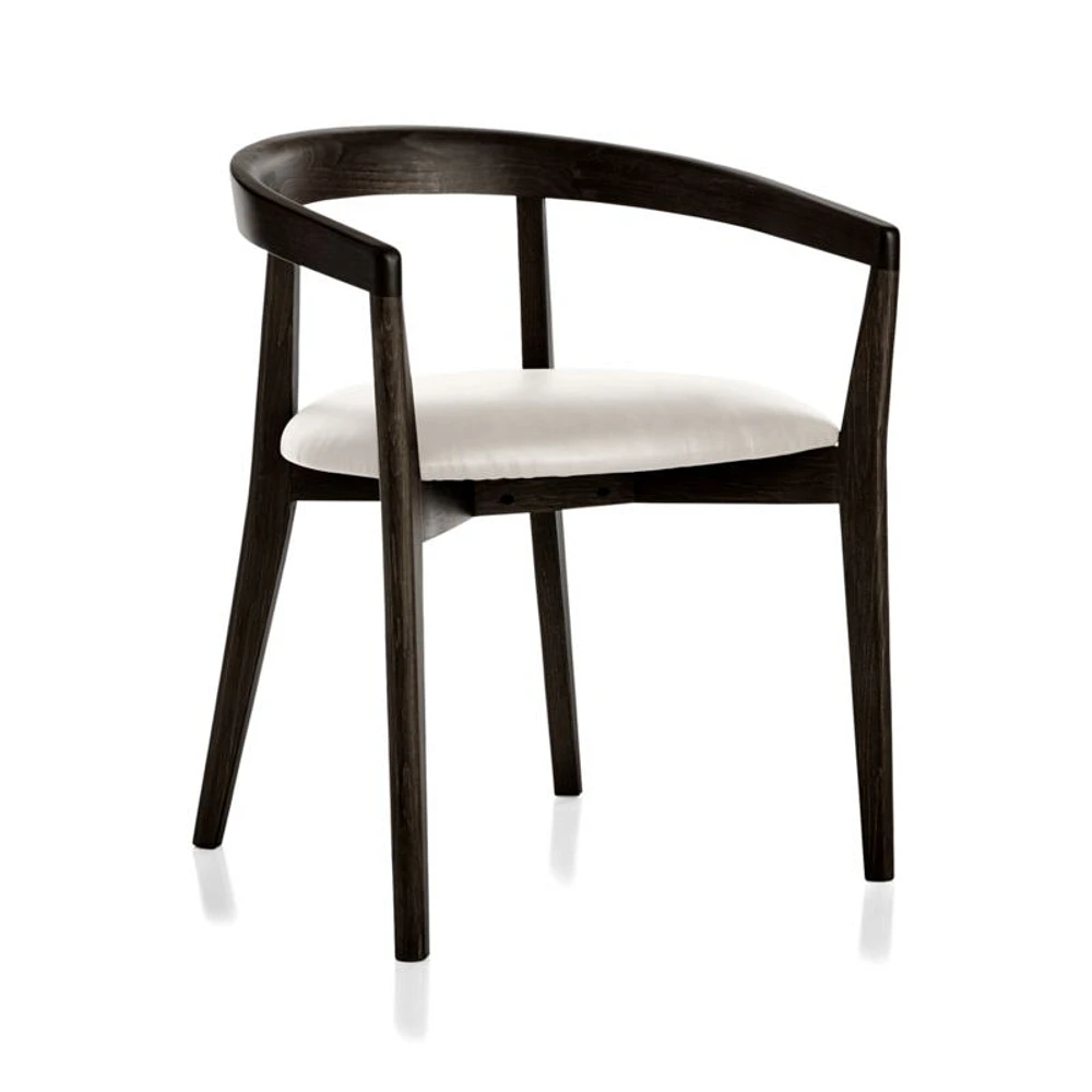 Cullen Dark Stain Sand Round Back Dining Chair