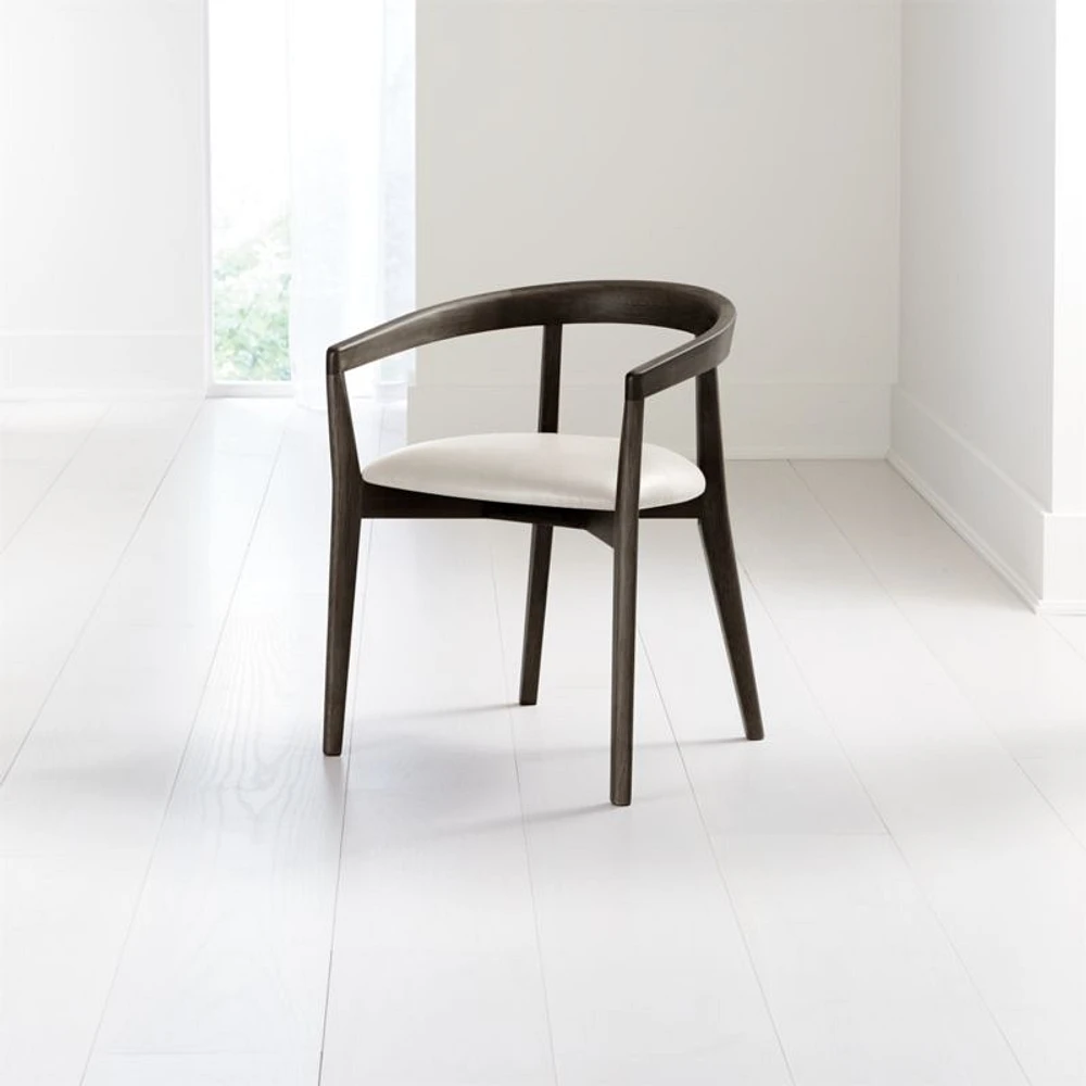 Cullen Dark Stain Sand Round Back Dining Chair