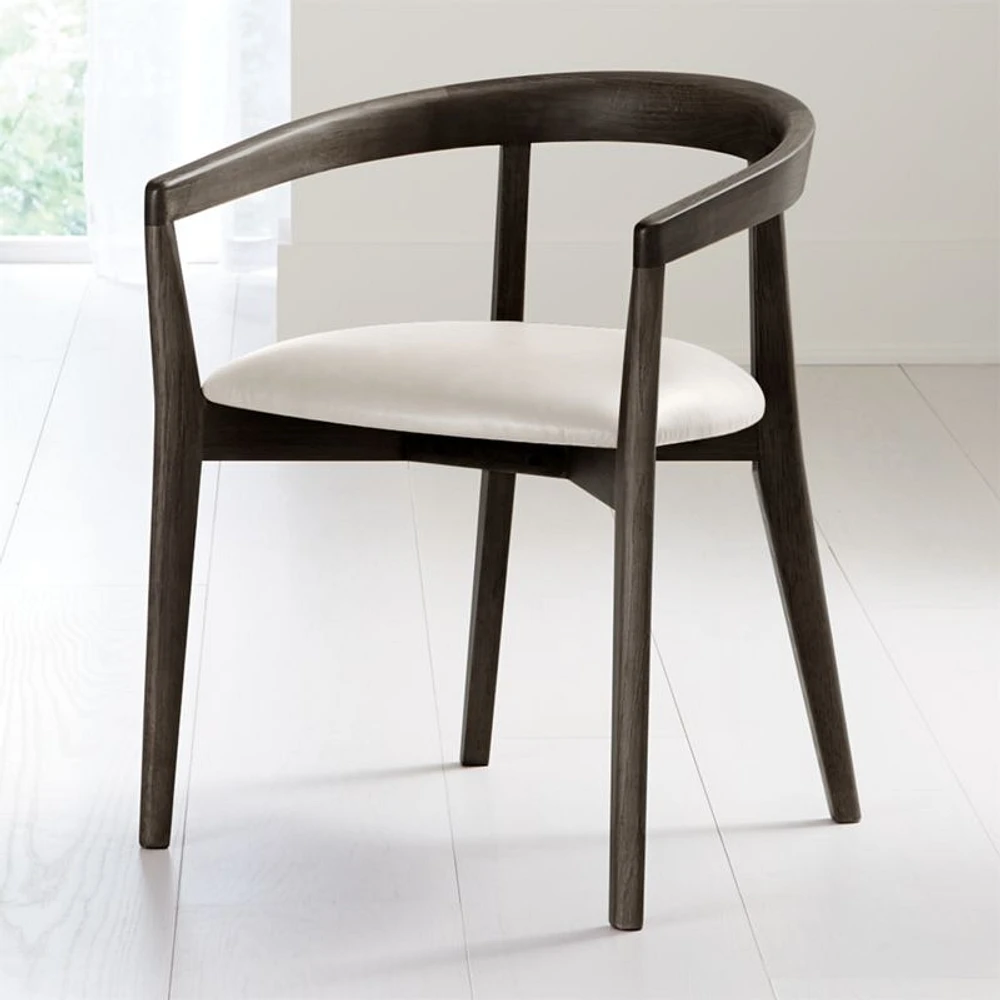 Cullen Dark Stain Sand Round Back Dining Chair
