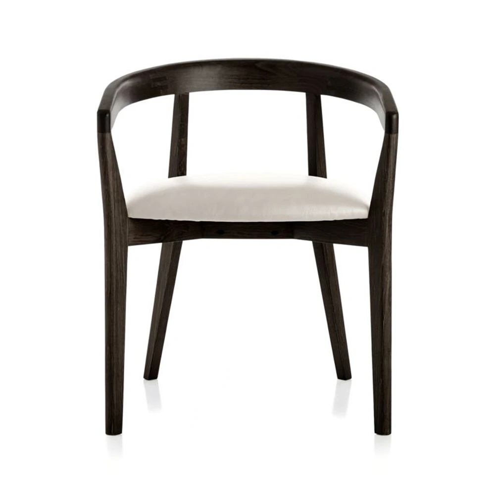 Cullen Dark Stain Sand Round Back Dining Chair