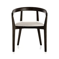 Cullen Dark Stain Sand Round Back Dining Chair