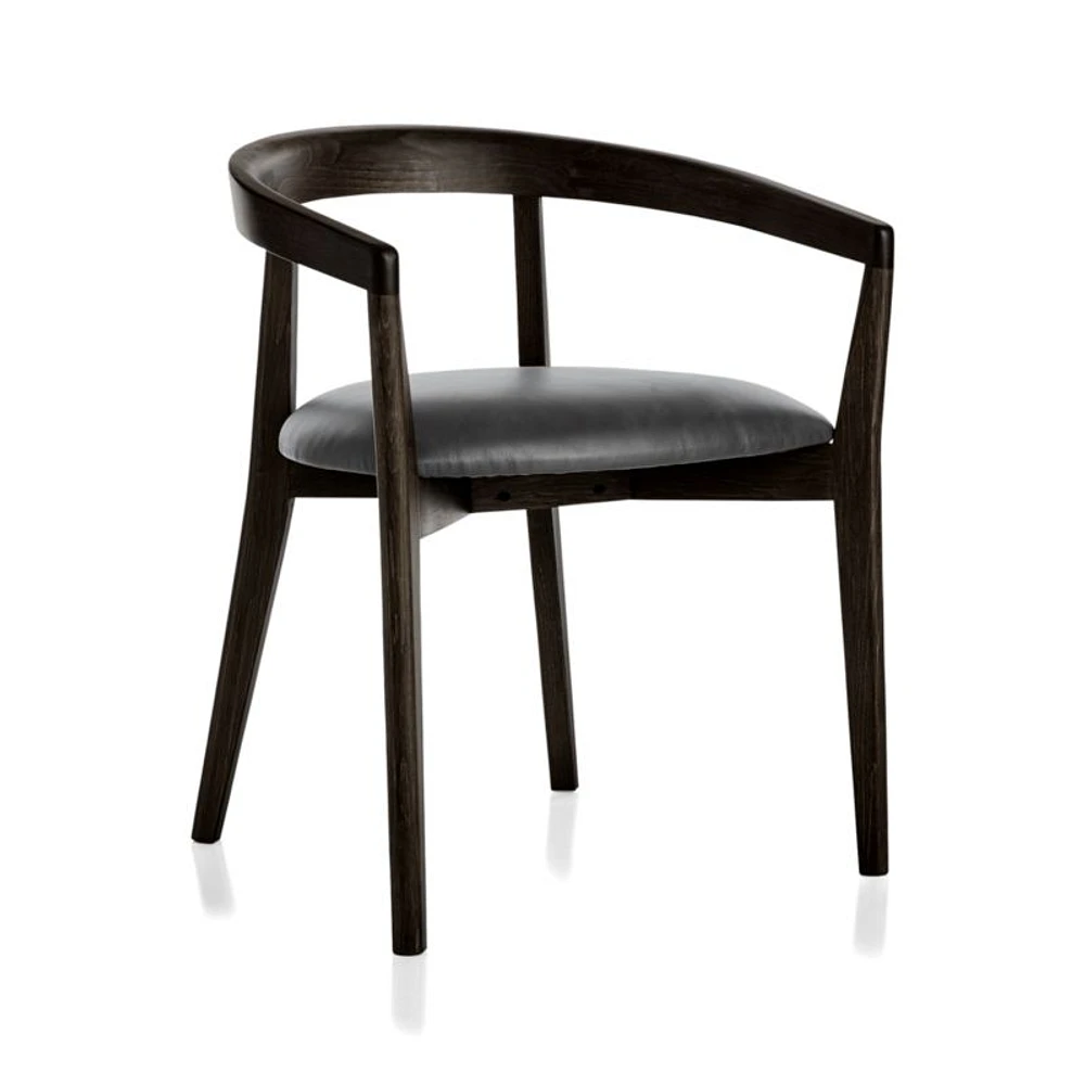 Cullen Dark Stain Viola Round Back Dining Chair
