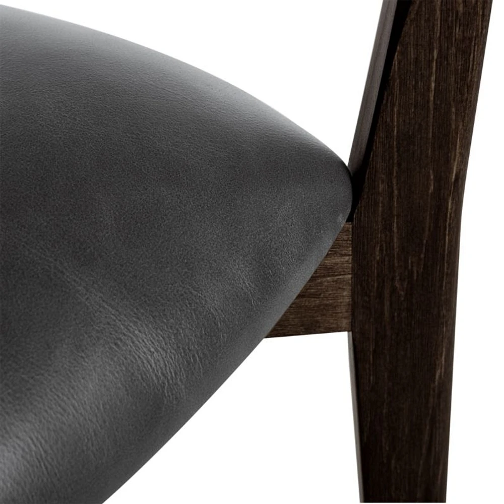 Cullen Dark Stain Viola Round Back Dining Chair