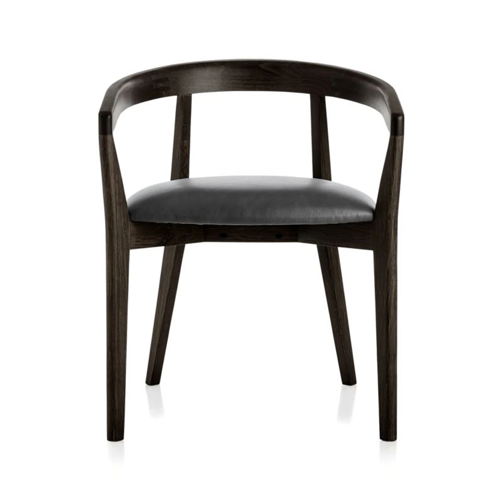 Cullen Dark Stain Viola Round Back Dining Chair