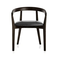 Cullen Dark Stain Viola Round Back Dining Chair