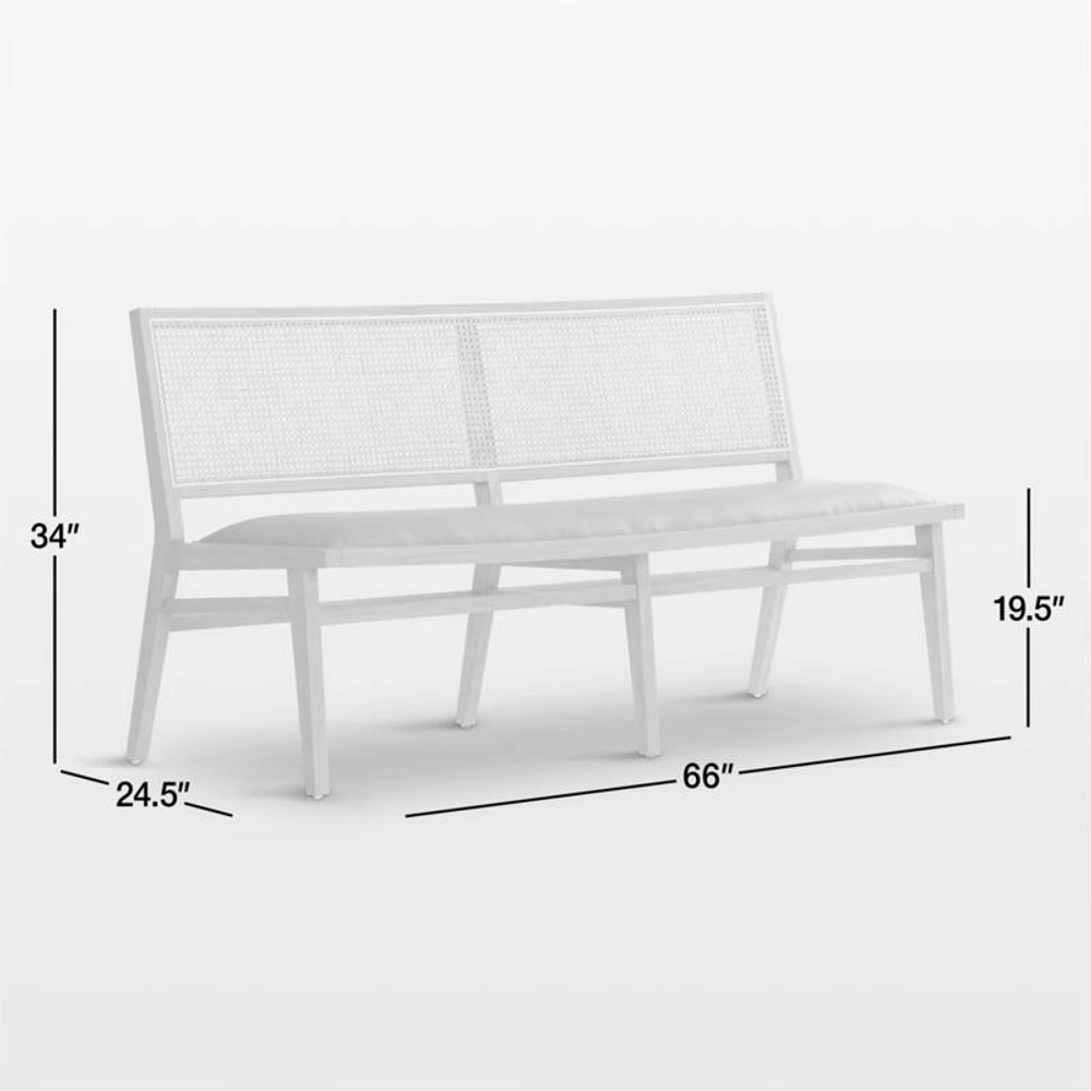 Dalton Faux Leather and Cane Dining Bench