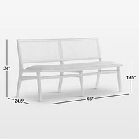 Dalton Faux Leather and Cane Dining Bench