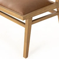 Dalton Faux Leather and Cane Dining Bench