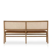 Dalton Faux Leather and Cane Dining Bench