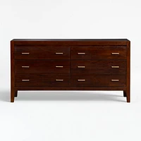 Dawson Dark Brown Wood 6-Drawer Dresser