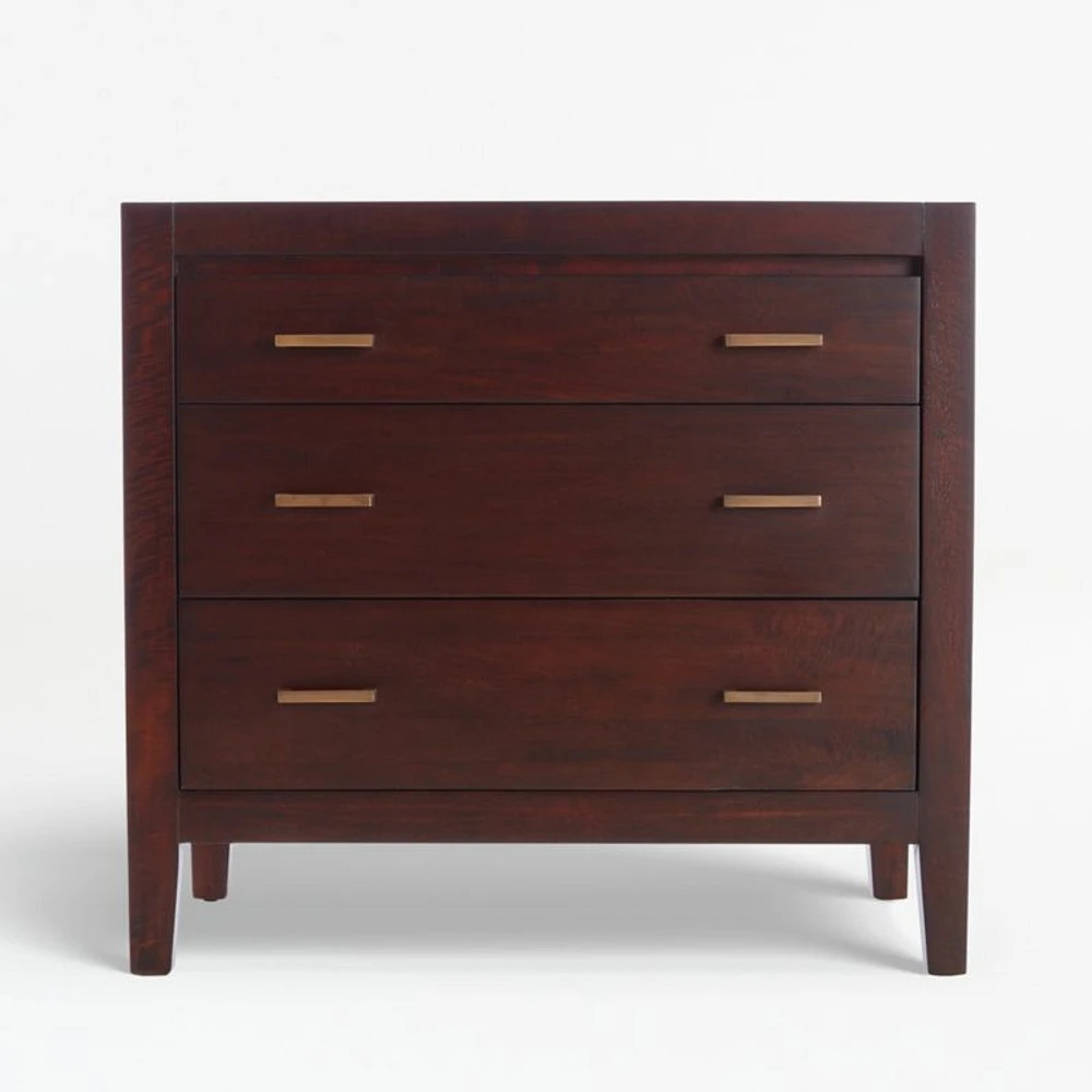 Dawson Dark Brown Wood 3-Drawer Chest