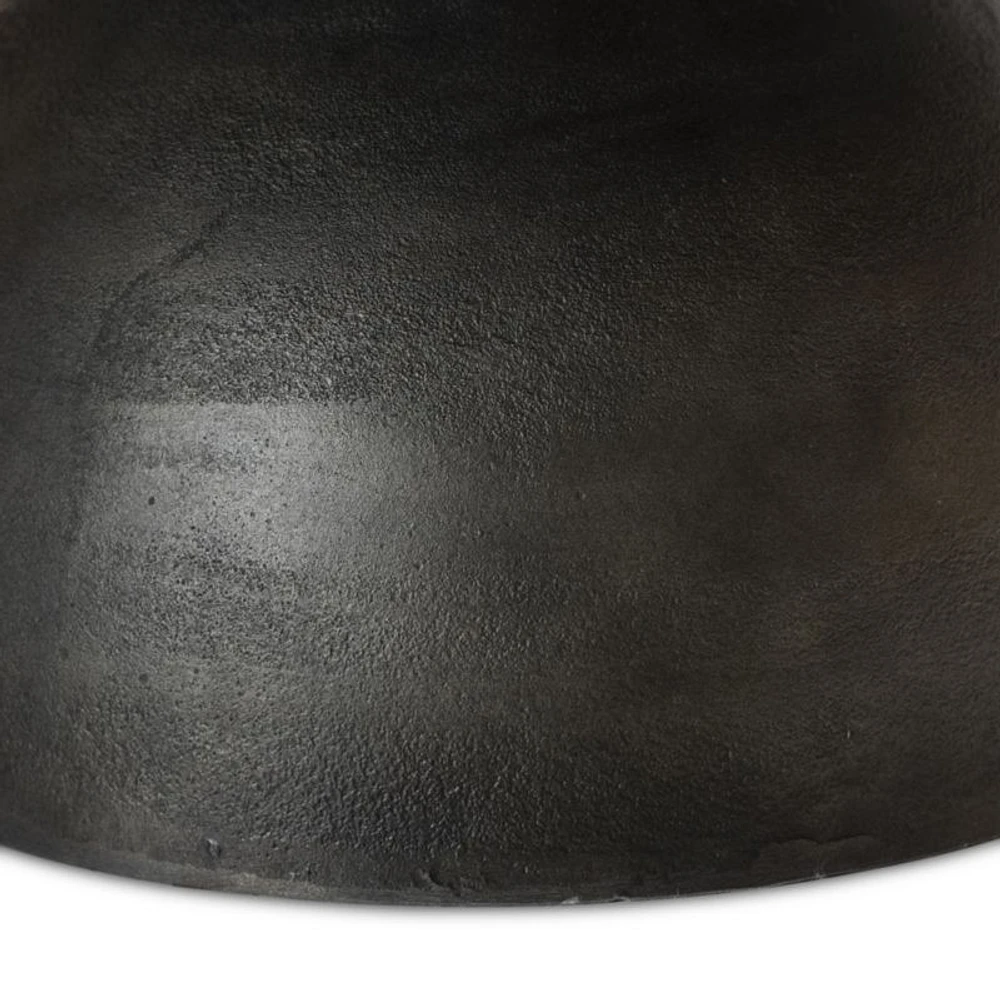 Dev Black Marble and Grey Metal 35" Round Coffee Table