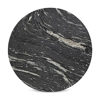 Dev Black Marble and Grey Metal 35" Round Coffee Table
