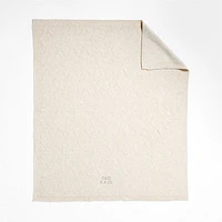 Diamond Knit 70"x55" Travertine Beige Throw Blanket