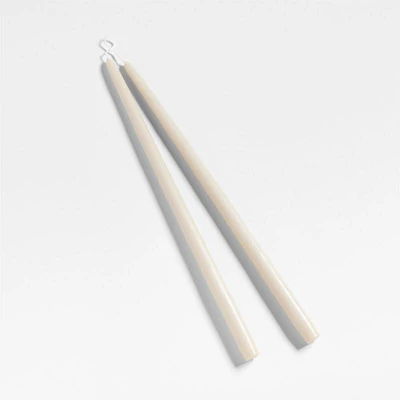 Dipped Off-White Taper Candles 18", Set of 2