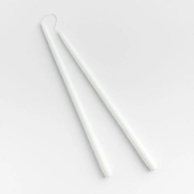 Dipped White Taper Candles 18", Set of 2