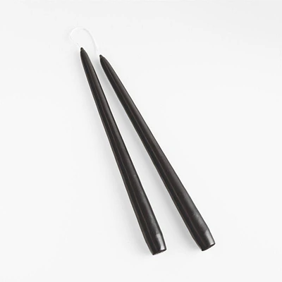 Dipped Black Taper Candles 12", Set of 2