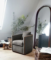 Penarth Walnut Floor Mirror 35.4"x76"