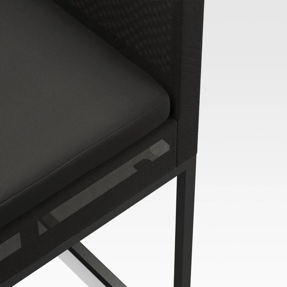 Dune Black Glass High Outdoor Dining Table Set