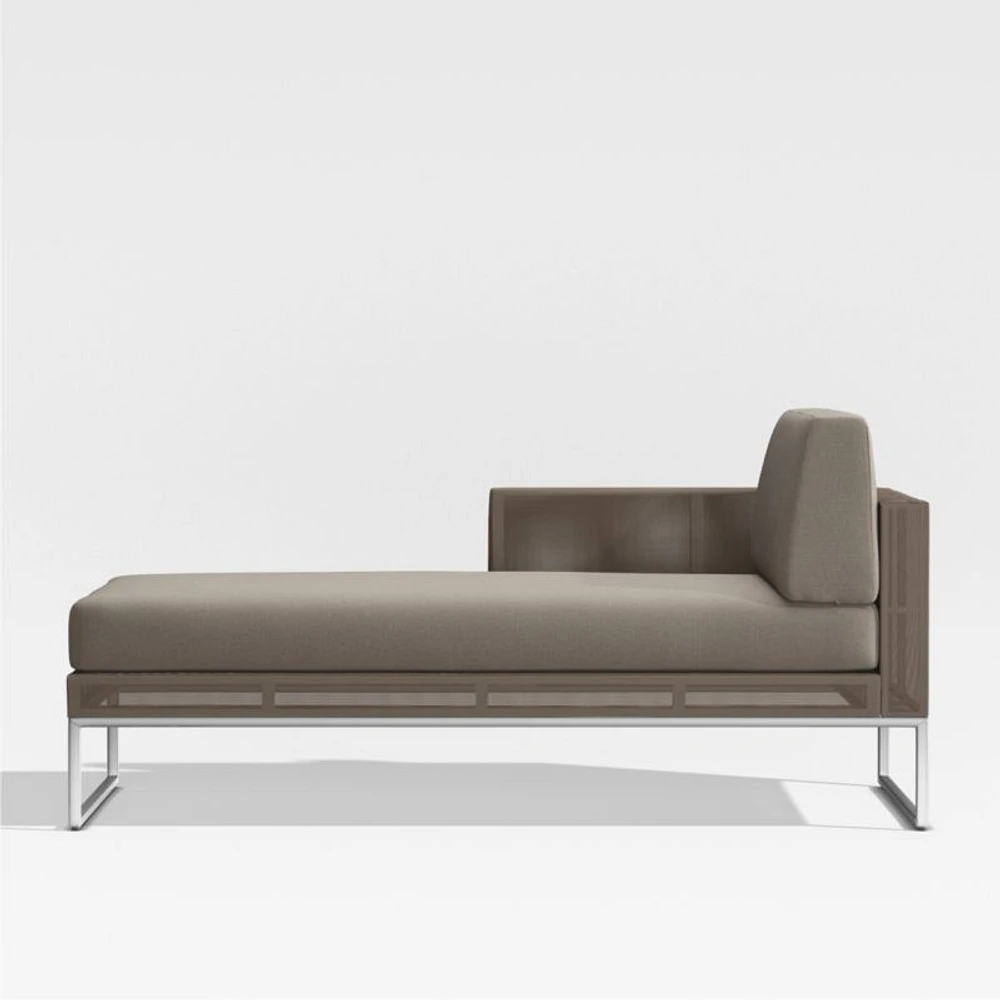 Dune Taupe Left Arm Chaise with Sunbrella ® Cushions