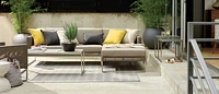 Dune 3-Piece Taupe Right-Arm Chaise Outdoor Sectional Sofa with Sunbrella ® Cushions