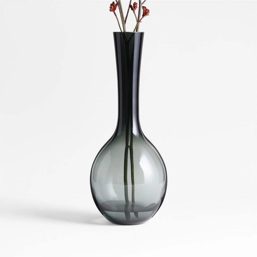 Dyon Medium Grey Glass Vase 15"