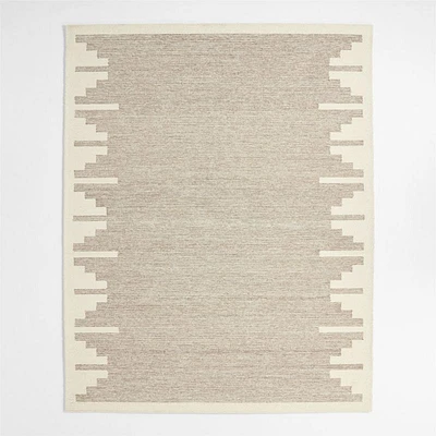 Edge Beige Geometric Wool Kids Area Rug 5'x8'