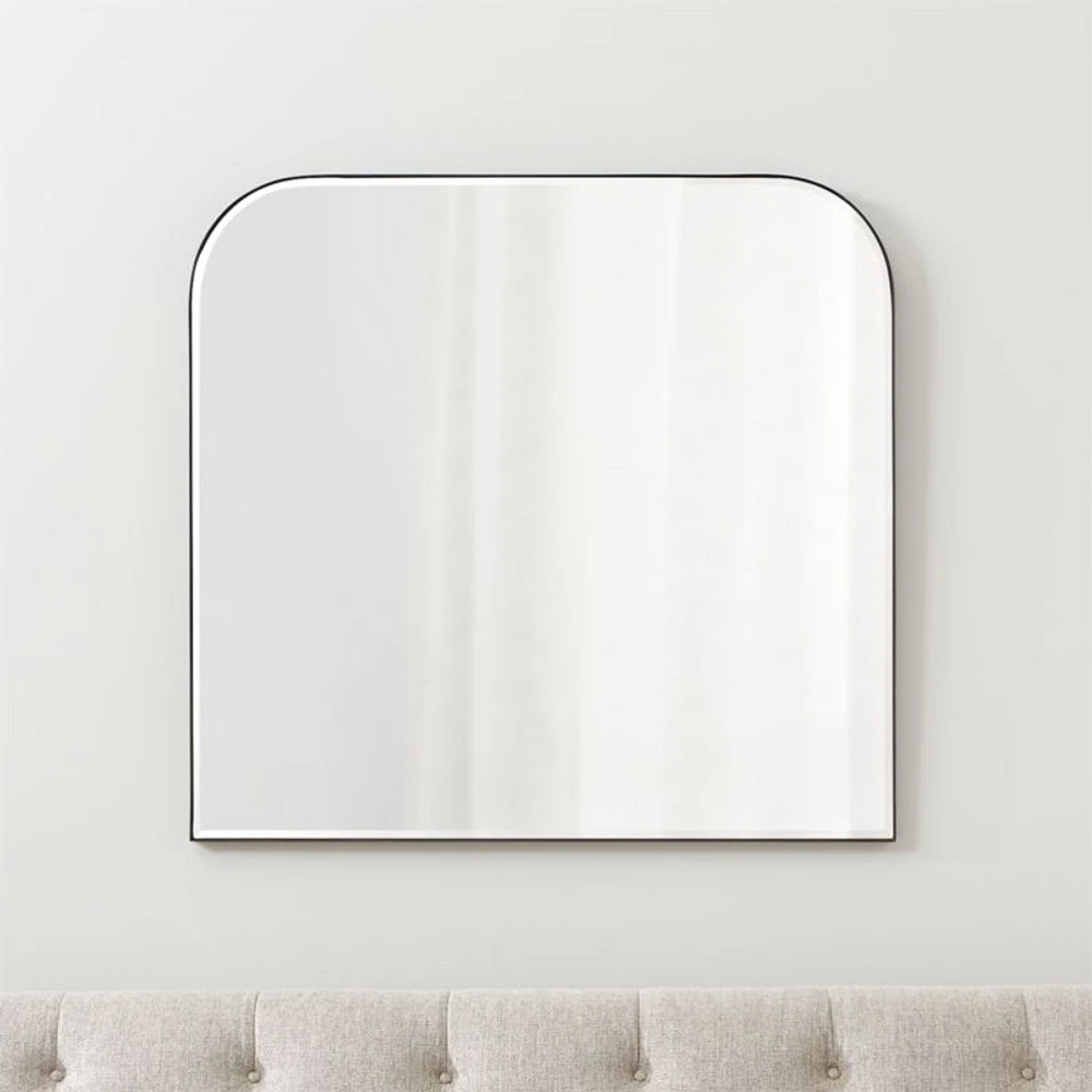 Edge Black Arch Wall Mirror 36"x34"