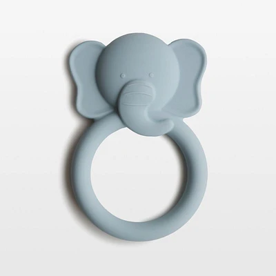 Mushie Blue Elephant Silicone Baby Teether