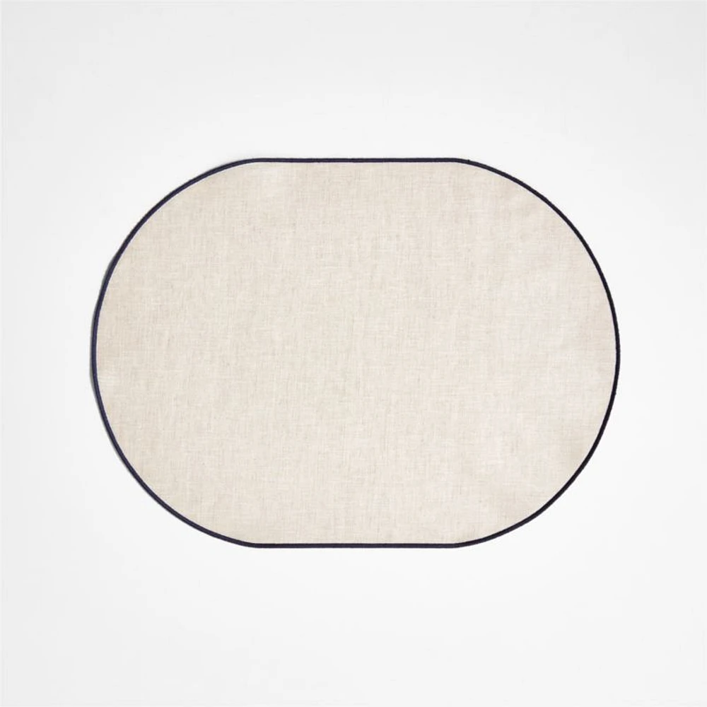 Elevated Linen Easy Care Navy Blue Placemat