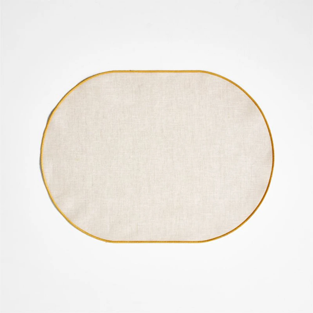 Elevated Linen Easy Care Yellow Placemat