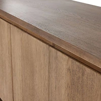 Elle 92" Natural Oak Wood Storage Media Console