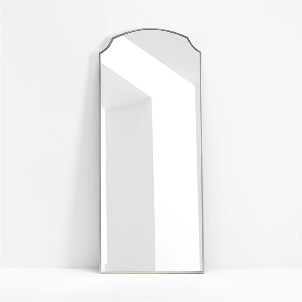 Emmy Narrow Pewter Silver Arch Floor Mirror 32"x76.25"