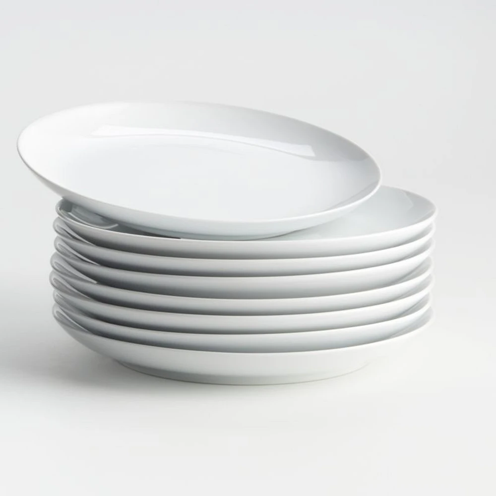 Aspen Porcelain Coupe Salad Plates, Set of 8