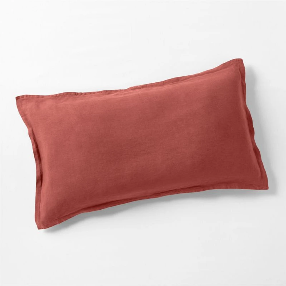 Aire Natural EUROPEAN FLAX ™-Certified Linen Castilian Red King Bed Pillow Sham