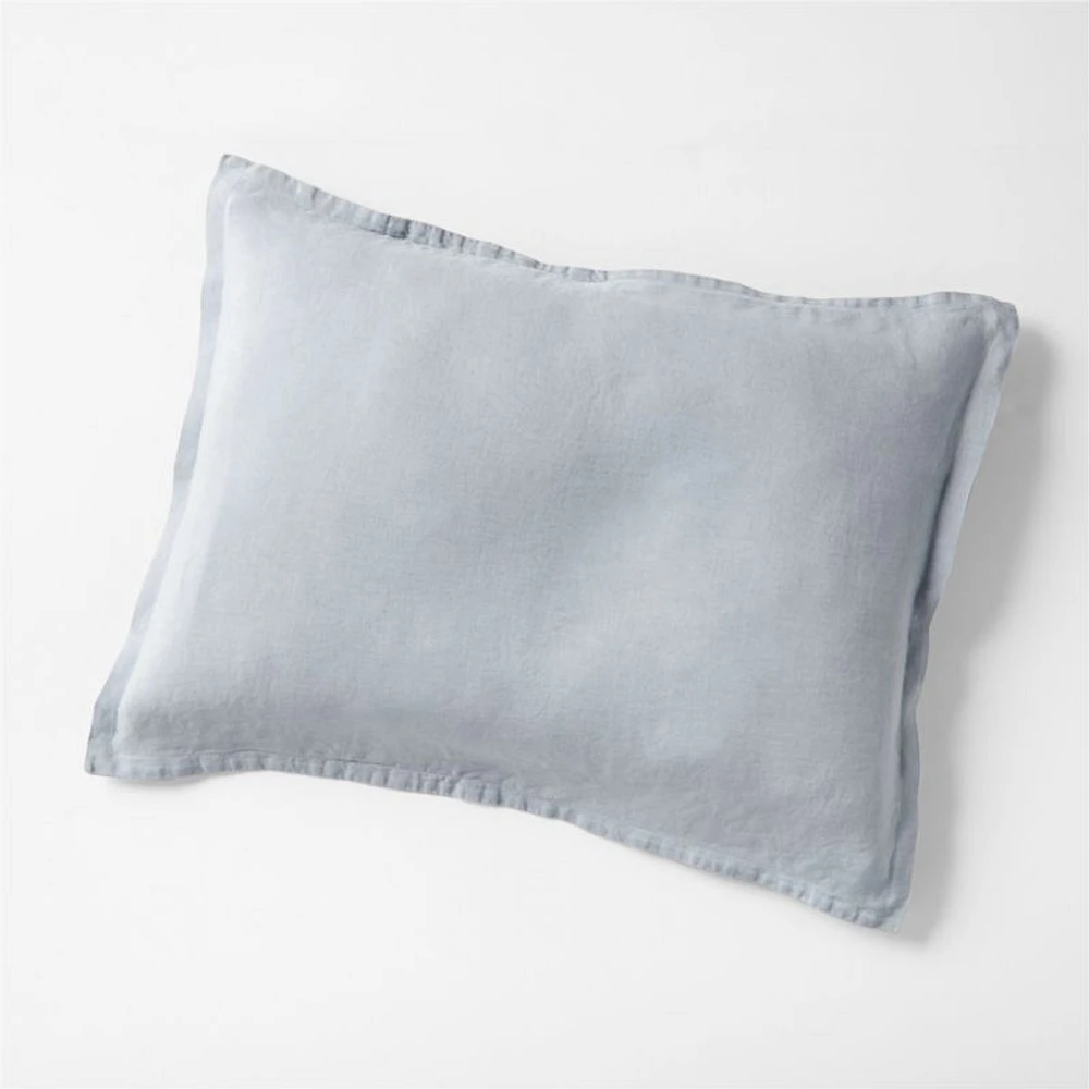 Aire Natural EUROPEAN FLAX ™-Certified Linen Mist Blue Standard Bed Pillow Sham