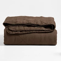 EUROPEAN FLAX™-Certified Linen Deep Brown Full/Queen Quilt