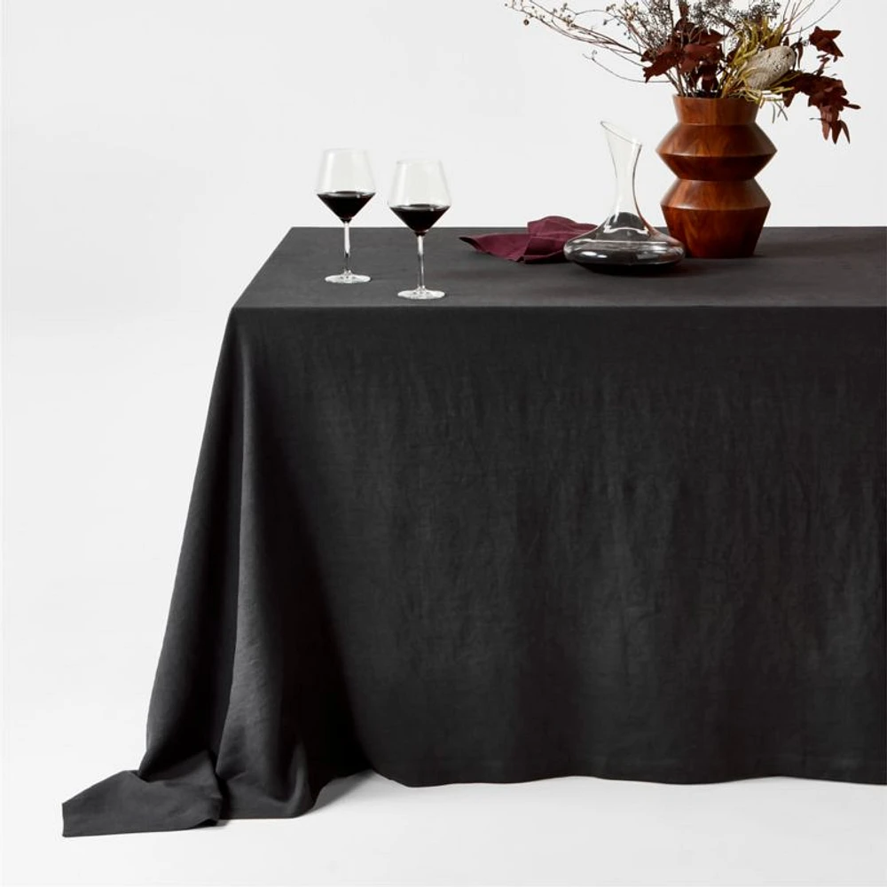 Marin Ink Black Oversized EUROPEAN FLAX ™-Certified Linen Tablecloth